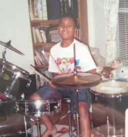 Rep Maxwell Alejandro Frost playing drums as a kid.